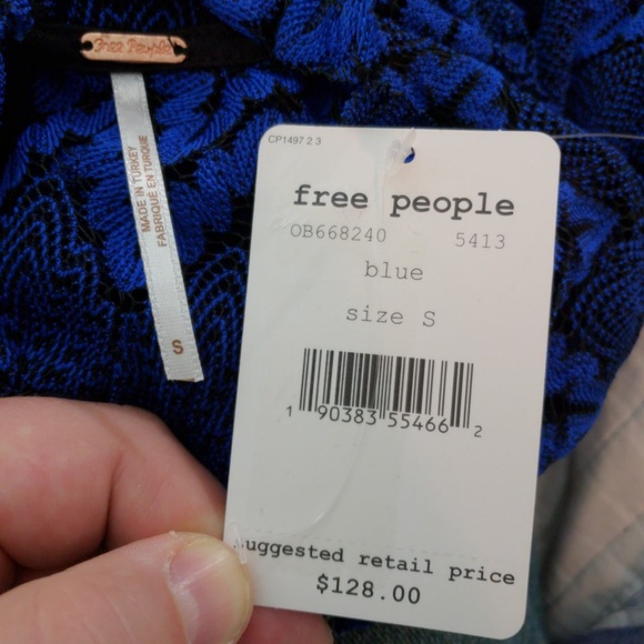 NWT Free People Simone Mock Neck Lace Mini Dress - Picture 8 of 8